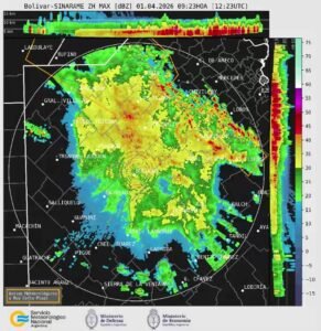 1 ABR | 9:50h  Se registran tormentas fuertes en el centro-oeste de Bs As…