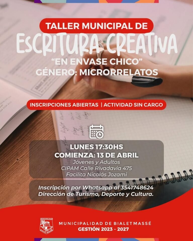Comienza el Taller Municipal de Escritura Creativa…