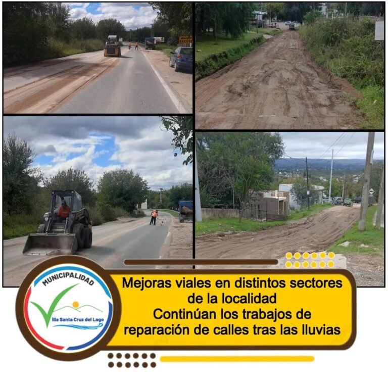 La Municipalidad continúa con las tareas de reparación y mantenimiento de calles en distintos puntos de la localidad, luego de las lluvias r…