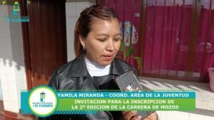 YAMILA MIRANDA – COORD. AREA DE LA JUVENTUD – INVITACION PARA LA INSCRIPCION DE LA 2º EDICION DE LA CARRERA DE MOZOS