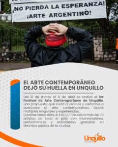 EL ARTE CONTEMPORÁNEO DEJÓ SU HUELLA EN UNQUILLO…