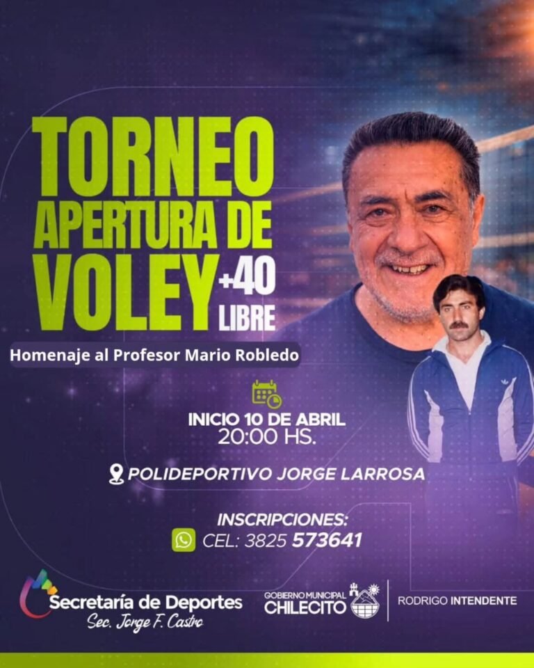 Torneo Apertura de Vóley +40 Libre Homenaje al Profesor Mario Robledo…