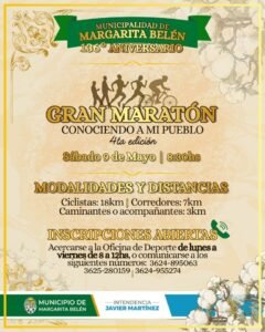GRAN MARATÓN POR LOS 136 AÑOS DE MARGARITA BELÉN…