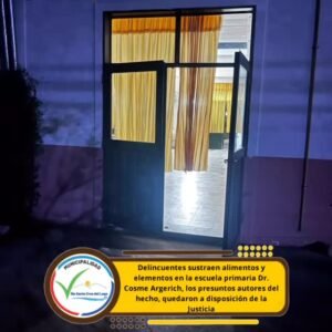 Durante la noche de ayer se registró un hecho delictivo en la Escuela Primaria Dr. Cosme Argerich, donde se constató la sustracción de diver…