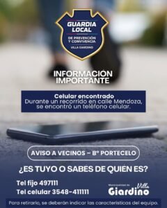 AVISO A VECINOS – B° PORTECELO…