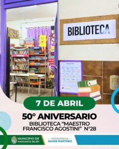 FELIZ ANIVERSARIO BIBLIOTECA N°28 “MAESTRO FRANCISCO AGOSTINI”…